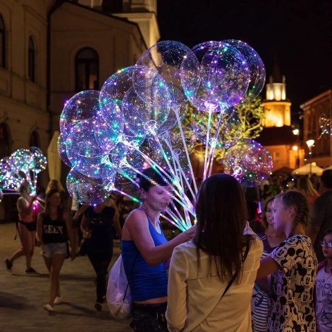 Balon przeźroczysty bobo z lampkami led na patyku 50cm, 1 kompl. Marka niezdefiniowana Balon przeźroczysty bobo z lampkami led na patyku 50cm, 1 kompl. Marka niezdefiniowana
