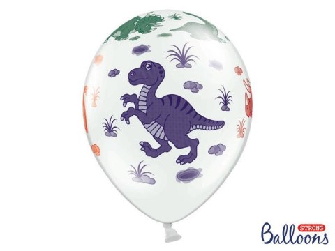 Balony Lateksowe, Dinozaury, 30 cm, (1 op. / 6 szt.) Partydeco Balony Lateksowe, Dinozaury, 30 cm, (1 op. / 6 szt.) Partydeco