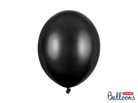 Balony Strong, Metaliczne Czarne, 30cm, 10 szt. Partydeco