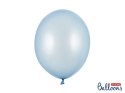 Balony lateksowe Strong, Błękitne, Metallic Baby Blue, 30cm, 10 szt. Partydeco