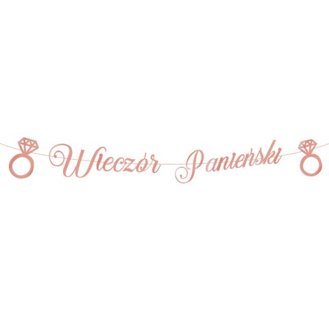 Baner Wieczór panieński, różowo złoty Rose Gold napis 150 cm VivaParty Baner Wieczór panieński, różowo złoty Rose Gold napis 150 cm VivaParty