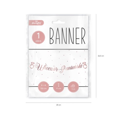Baner Wieczór panieński, różowo złoty Rose Gold napis 150 cm VivaParty Baner Wieczór panieński, różowo złoty Rose Gold napis 150 cm VivaParty