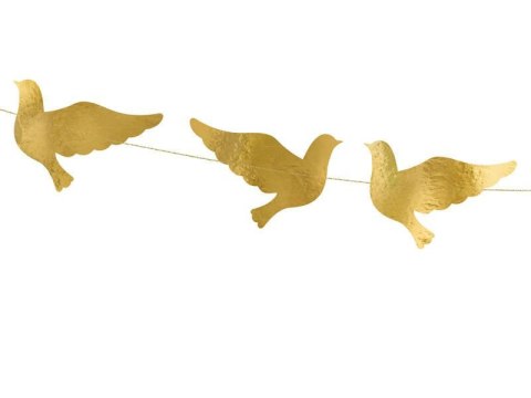 Girlanda Gołębie, złoty, 112cm Partydeco