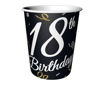 Kubeczki papierowe B&C 18 Birthday, 18 urodziny, 6 szt. Godan Kubeczki papierowe B&C 18 Birthday, 18 urodziny, 6 szt. Godan