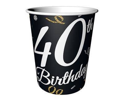 Kubeczki papierowe B&C 40 Birthday, 40 urodziny, 6 szt. Godan Kubeczki papierowe B&C 40 Birthday, 40 urodziny, 6 szt. Godan