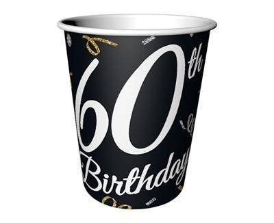 Kubeczki papierowe B&C 60 Birthday, 60 urodziny, 6 szt. Godan Kubeczki papierowe B&C 60 Birthday, 60 urodziny, 6 szt. Godan