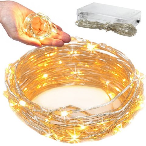 Lampki LED, Ciepłe Białe, 2m., 20 diod Marka niezdefiniowana Lampki LED, Ciepłe Białe, 2m., 20 diod Marka niezdefiniowana