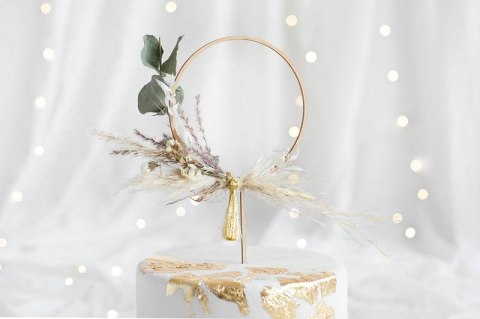 Topper drewniany Obręcz, 24,5 cm Partydeco Topper drewniany Obręcz, 24,5 cm Partydeco