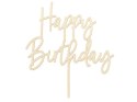 Topper drewniany urodzinowy Happy Birthday, 14cm Partydeco