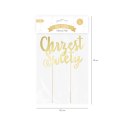 Topper na tort Chrzest Święty złoty, 24x21 cm PartyPal