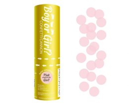Tuba strzelająca z konfetti, Boy or Girl, kółeczka papierowe różowe / 15 cm Godan
