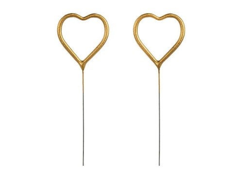 Zimne ognie złote serca 16,5 cm, 2 sztuki Partydeco Zimne ognie złote serca 16,5 cm, 2 sztuki Partydeco