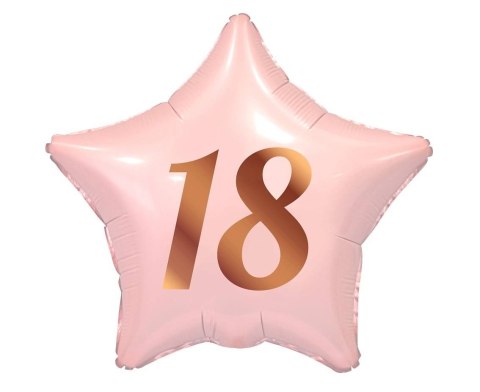 Balon Foliowy, Gwiazda różowa 18 urodziny, 44cm Godan Balon Foliowy, Gwiazda różowa 18 urodziny, 44cm Godan