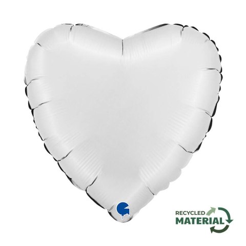 Balon Foliowy - Satynowe białe Serce 46 cm, Grabo, pakowane Grabo Balon Foliowy - Satynowe białe Serce 46 cm, Grabo, pakowane Grabo