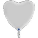 Balon Foliowy - Satynowe białe Serce 46 cm, Grabo, pakowane Grabo
