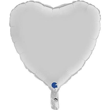 Balon Foliowy - Satynowe białe Serce 46 cm, Grabo, pakowane Grabo Balon Foliowy - Satynowe białe Serce 46 cm, Grabo, pakowane Grabo