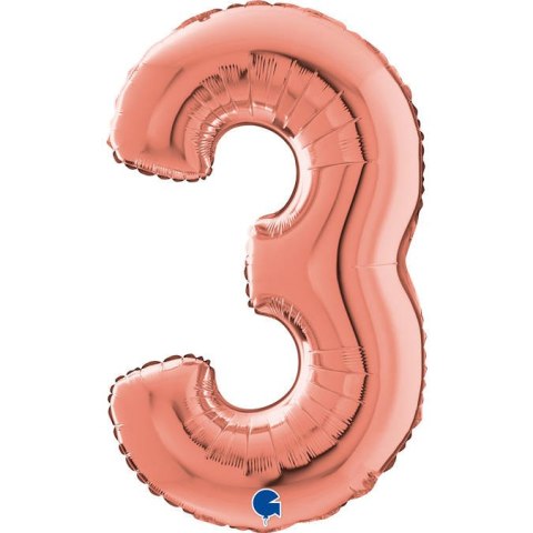 Balon foliowy Cyfra 3 Rose Gold - 66 cm Grabo Grabo Balon foliowy Cyfra 3 Rose Gold - 66 cm Grabo Grabo