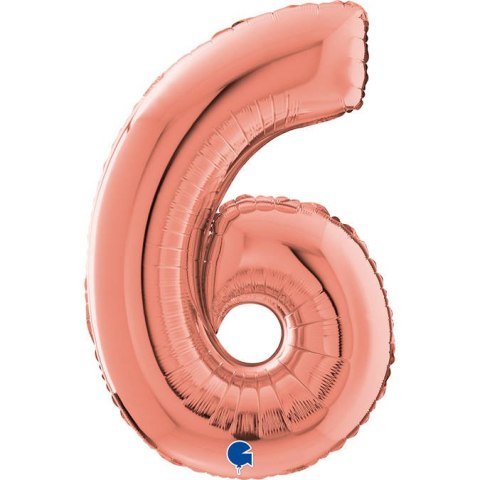 Balon foliowy Cyfra 6 Rose Gold - 66 cm Grabo Grabo Balon foliowy Cyfra 6 Rose Gold - 66 cm Grabo Grabo