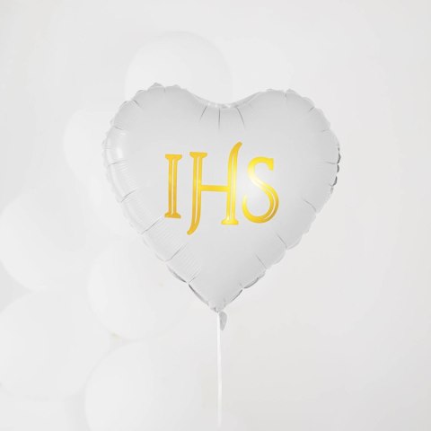 Balon foliowy Komunia Święta IHS, 45 cm PartyPal Balon foliowy Komunia Święta IHS, 45 cm PartyPal
