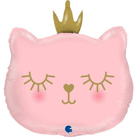 Balon foliowy Kotek z korona różowy, 66 cm Grabo Balon foliowy Kotek z korona różowy, 66 cm Grabo