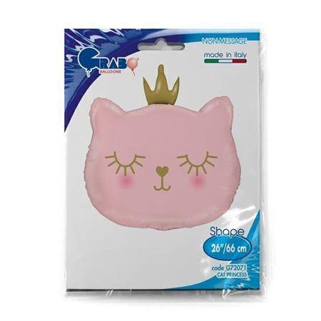 Balon foliowy Kotek z korona różowy, 66 cm Grabo Balon foliowy Kotek z korona różowy, 66 cm Grabo