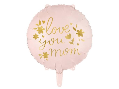 Balon foliowy Love you mom, różowy 45 cm Partydeco Balon foliowy Love you mom, różowy 45 cm Partydeco