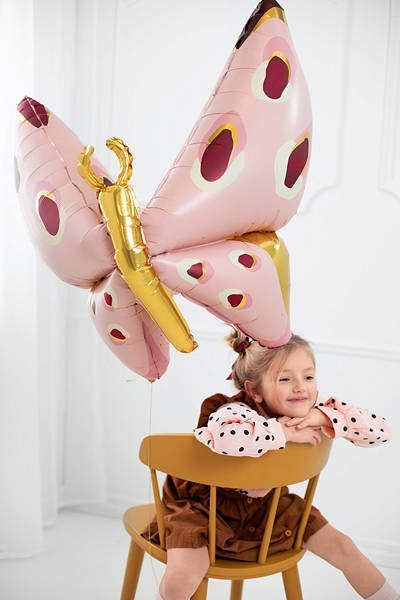 Balon foliowy Motyl różowy 120x 87cm Partydeco Balon foliowy Motyl różowy 120x 87cm Partydeco