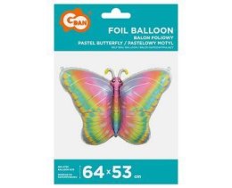 Balon foliowy Pastelowy Motyl, 64x53 cm Godan