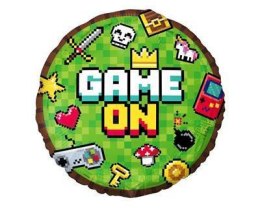 Balon foliowy Piksele Game On, 45 cm Godan