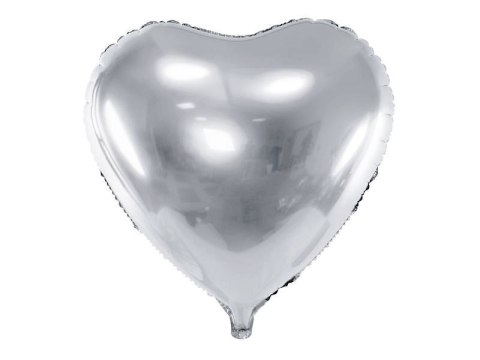 Balon foliowy Serce 45cm, srebrne Partydeco Balon foliowy Serce 45cm, srebrne Partydeco