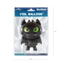 Balon foliowy Smok czarny, Szczerbatek 86x56 cm PartyPal