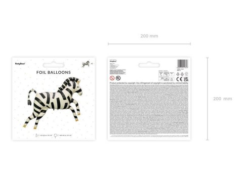 Balon foliowy Zebra, 115x85 cm, mix Partydeco Balon foliowy Zebra, 115x85 cm, mix Partydeco