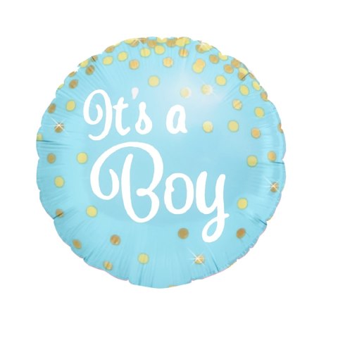 Balon foliowy okrągły It's a boy 46 cm PartyPal Balon foliowy okrągły It's a boy 46 cm PartyPal