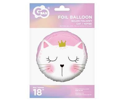 Balon foliowy okrągły Kotek, różowy, 45 cm Godan Balon foliowy okrągły Kotek, różowy, 45 cm Godan
