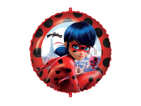 Balon foliowy okrągły Miraculum Biedronka z ciężarkiem, 46cm Procos Balon foliowy okrągły Miraculum Biedronka z ciężarkiem, 46cm Procos