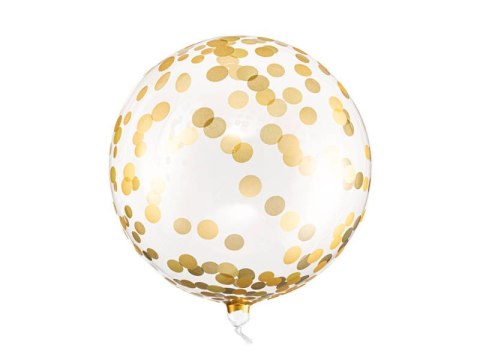 Balon przezroczysty, okrągły kryształowy bobo z konfetti, 40cm Partydeco Balon przezroczysty, okrągły kryształowy bobo z konfetti, 40cm Partydeco