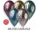 Balony Chrome Safari zwierzęce wzory, 33cm, 5 szt. Gemar