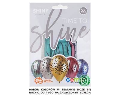 Balony Chrome Safari zwierzęce wzory, 33cm, 5 szt. Gemar Balony Chrome Safari zwierzęce wzory, 33cm, 5 szt. Gemar