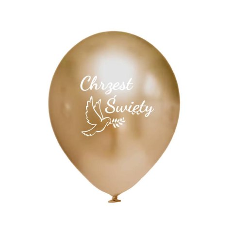 Balony Chrzest Święty złote Chrome, 30cm, 50 szt. Flowballoons Balony Chrzest Święty złote Chrome, 30cm, 50 szt. Flowballoons