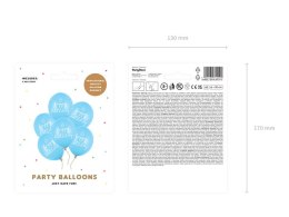 Balony Niebieskie urodzinowe, Happy Birthday 30cm, 6 szt. Partydeco
