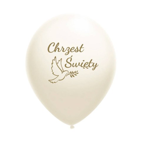 Balony lateksowe Chrzest Święty białe, złoty nadruk 10 szt. Flowballoons Balony lateksowe Chrzest Święty białe, złoty nadruk 10 szt. Flowballoons