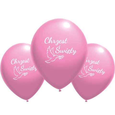 Balony lateksowe Chrzest Święty różowe, 50 szt. Flowballoons Balony lateksowe Chrzest Święty różowe, 50 szt. Flowballoons