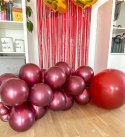 Balony lateksowe Decorator Metaliczne Bordowe 28cm, 50 szt. Amscan / Anagram