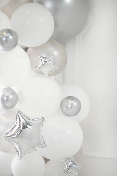 Balony lateksowe Glossy, Chrome, Srebrne, 12cm, 50 szt. Partydeco Balony lateksowe Glossy, Chrome, Srebrne, 12cm, 50 szt. Partydeco
