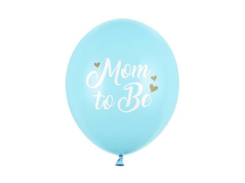 Balony lateksowe Mom to be, pastelowy niebieski 30cm, 6 sztuk Partydeco Balony lateksowe Mom to be, pastelowy niebieski 30cm, 6 sztuk Partydeco