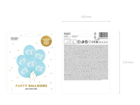 Balony lateksowe Mom to be, pastelowy niebieski 30cm, 6 sztuk Partydeco Balony lateksowe Mom to be, pastelowy niebieski 30cm, 6 sztuk Partydeco