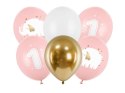 Balony lateksowe Roczek słonik, pastelowe różowe 30cm, 6 sztuk Partydeco