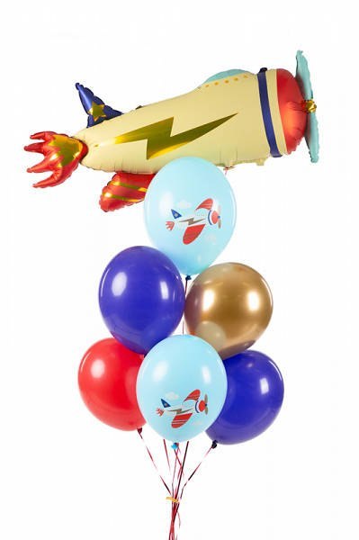 Balony lateksowe Samolot mix 30cm, 6 sztuk Partydeco Balony lateksowe Samolot mix 30cm, 6 sztuk Partydeco
