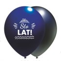 Balony urodzinowe Sto Lat, granatowe mix, 30cm, 10 szt. Flowballoons