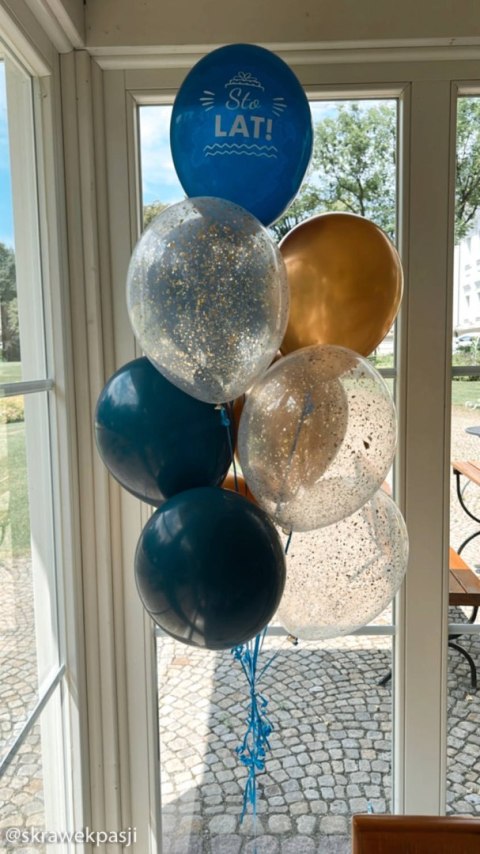 Balony urodzinowe Sto Lat, granatowe mix, 30cm, 50 szt. Flowballoons Balony urodzinowe Sto Lat, granatowe mix, 30cm, 50 szt. Flowballoons